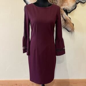 Antonio Milani 6 Bell Sleeve Lace Details Dress Office Siren Boardroom Chic Work